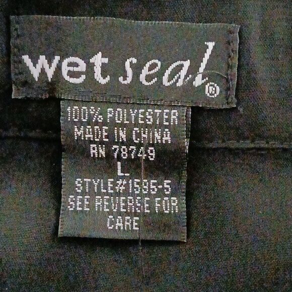 Wet seal black sheer button down blouse  Sz L NWOT - Picture 5 of 5